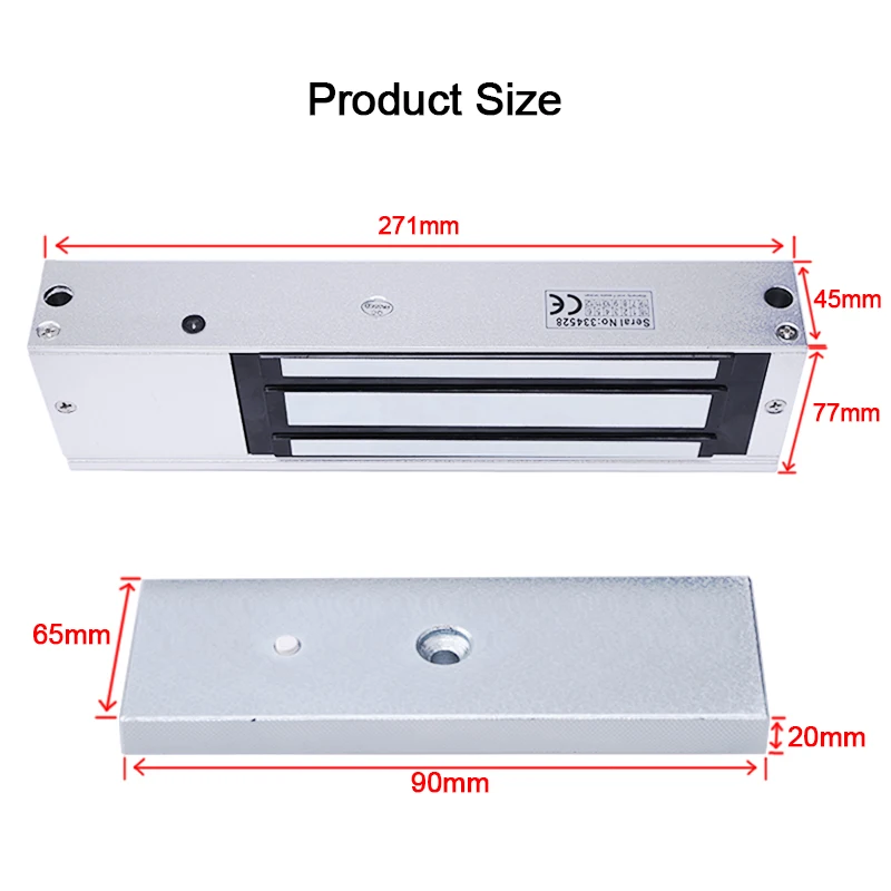 Eseye Electronic Magnetic Door Lock 12V�500KG(1200lbs) Access Control System Lock Single Lock High Quality Metal Magnetic Lock Eseye Electronic Magnetic Door Lock 12V�500KG(1200lbs) Access Control System Lock Single Lock High Quality Metal Magnetic Lock