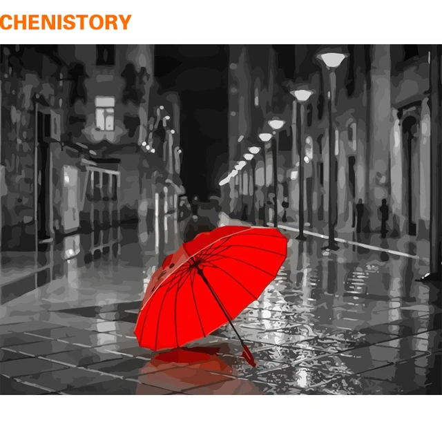 CHENISTORY Frameless DIY Painting By Numbers Kit Landscape Acrylic Paint By Number Modern Wall