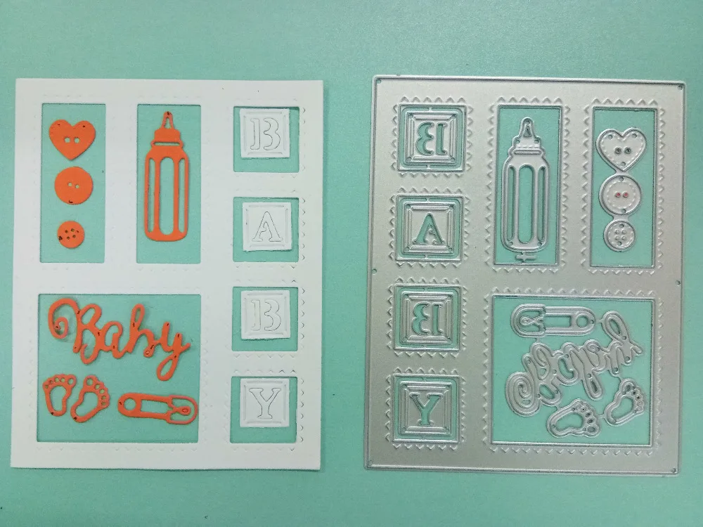  Hemere Baby Bottle Set Frame Metal Steel Cutting Dies Stencil for Making DIY Scrapbooking Invitatio - 32954322377