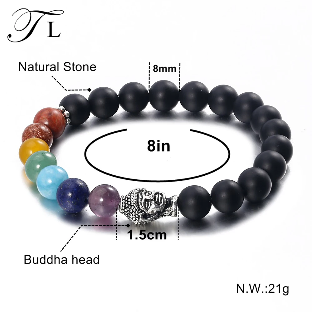 Tl Fashion Seven Chakra Mala Bracelet Black Scrub Natural Stone Tl Fashion Seven Chakra Mala Bracelet Black Scrub Natural Stone Meditation For Men And Women Yoga In Charm Bracelets From Jewelry