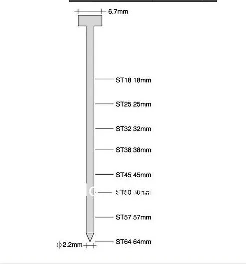Высокое качество ST64 14Gague пневматический инструмент бетонный гвоздильщик, Brad гвоздильщик, прямая отделка гвоздильщик пневматический пистолет