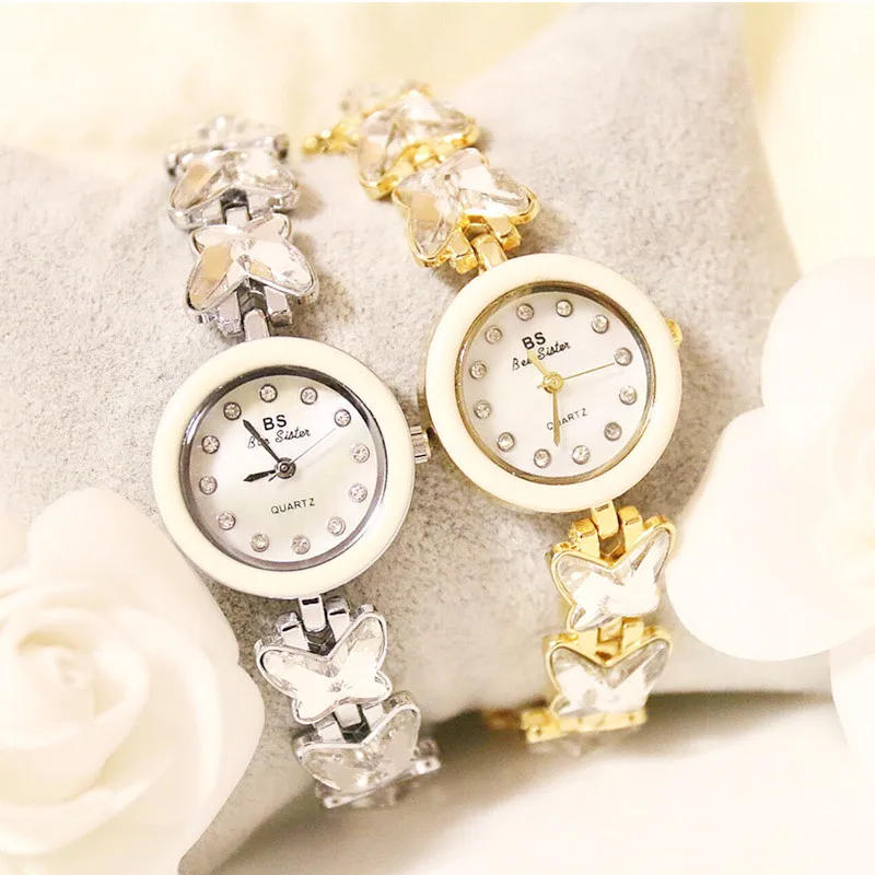 

2019 New Fashion Hot Ladies Quartz Chain Watch High-End Linked List Quality Full Crystal Butterfly Chain Female Wrist Watch