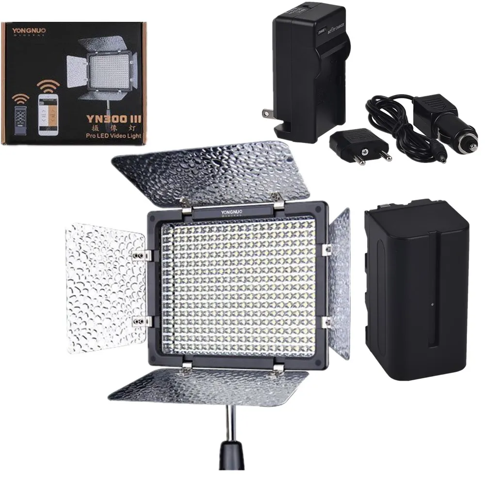 Yongnuo YN300III YN 300 III 5500K LED Video Studio Light for Canon Nikon Camera Camcorder +1x NP