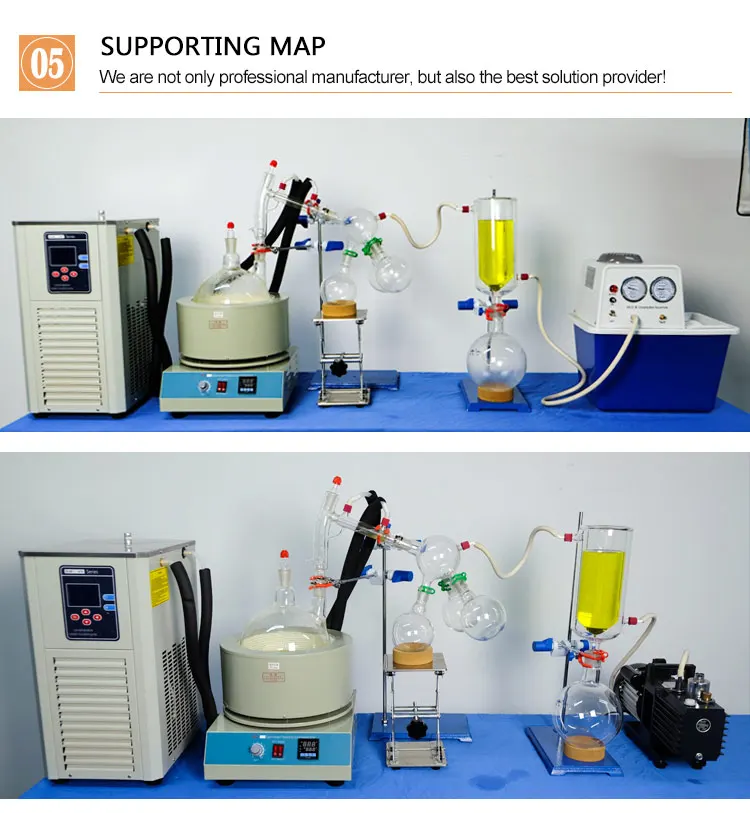 Лабораторное оборудование 2L Дистилляция на коротком пути комплект полный под ключ посылка пакет w/Вакуумный насос и охладитель