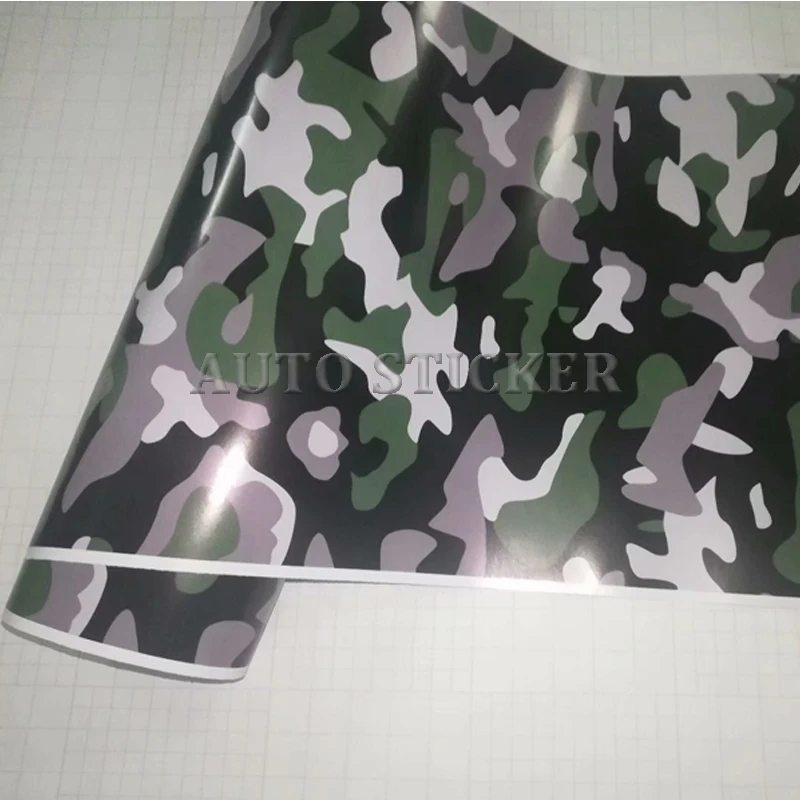 Special Offers 5/10/15/20/25/30 m * 1.52 m Zwart Legergroen Grijs Camo adhesive PVC Vinyl Film Auto Wrap Racing Auto Camo Sticker Voertuig DIY Decal