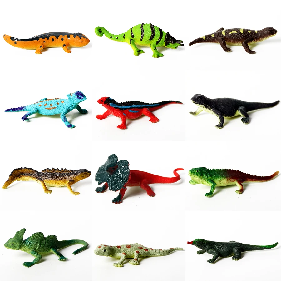 

12PCS Colorful Fake Artificial Model Lizard Action Figure for Reptile Party Supplies Toy,Mini Simulation Lizard Model toy Set