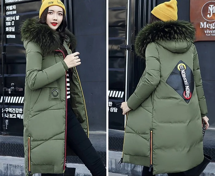 2017 New winter coat women long jacket Collar Hooded Woman Parka Womens cotton padded Coats Thick Jacket+25 (1)