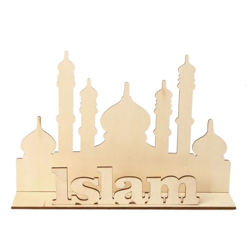 C Рамадан Eid Mubarak, деревянное украшение с Луной для мусульманской мечети, деревянная дощечка, подвесной кулон, праздничные вечерние принадлежности - Цвет: C