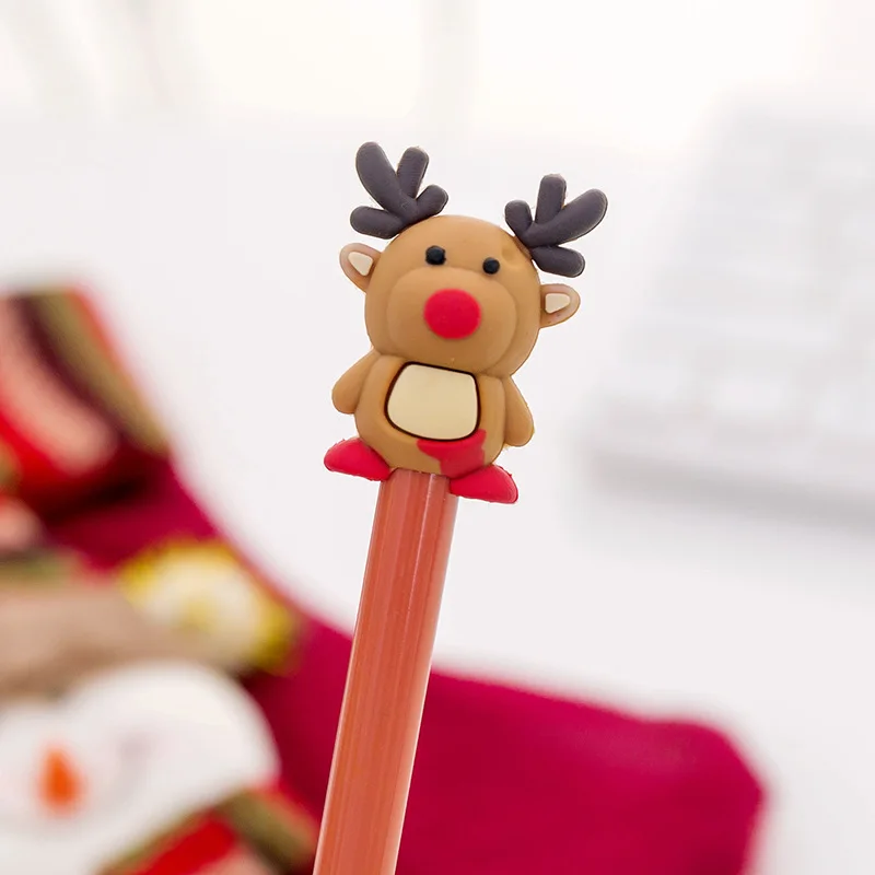 Christmas moose Pen 0.5mm gel pen New Strange Santa Claus cute Pens Stationery Gift Kawaii 23 Colors Office School Supplies - Цвет: 17