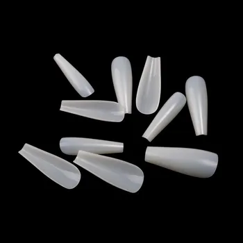 

500 pcs/pack Long Stiletto Ballerina Full Cover Nail Tips Clear Natural Coffin False Nails Acrylic Artificial Nail Nail tips