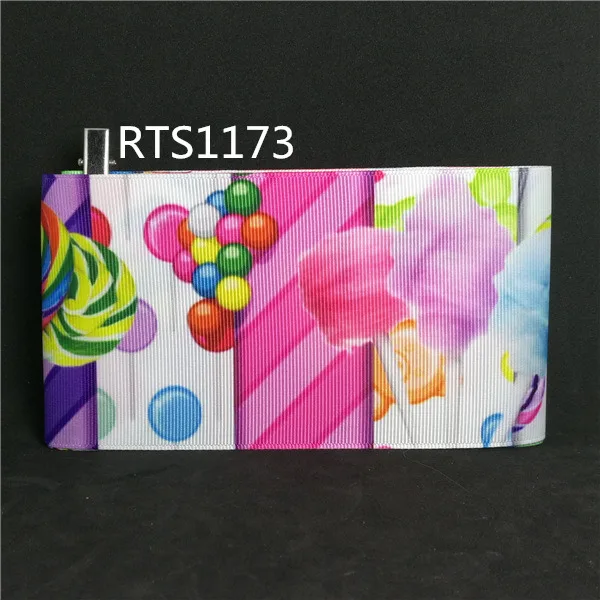 

Free shipping 50yard/roll 3 inch 75mm cartoon Christmas printed grosgrain ribbon RTS1173