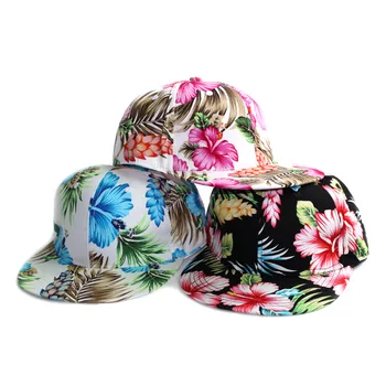 

2019 New Hot Selling Hats Print Flowers Leaves Baseball Caps hats For Men Women Snapback Caps Hip Hop Bone Spring Hats