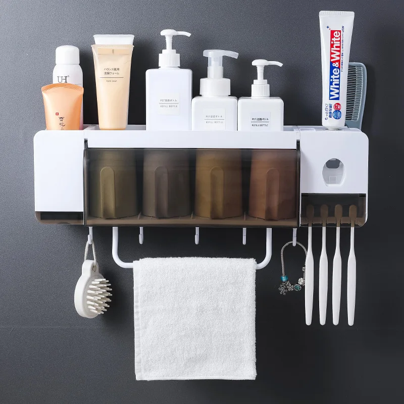 Kaufen Bad Lagerung Zahnbürste Halter Waschen Set Wand Hängen Tasse Halter Bequem Speichern Raum Home Montieren Rack Bad Tools Set