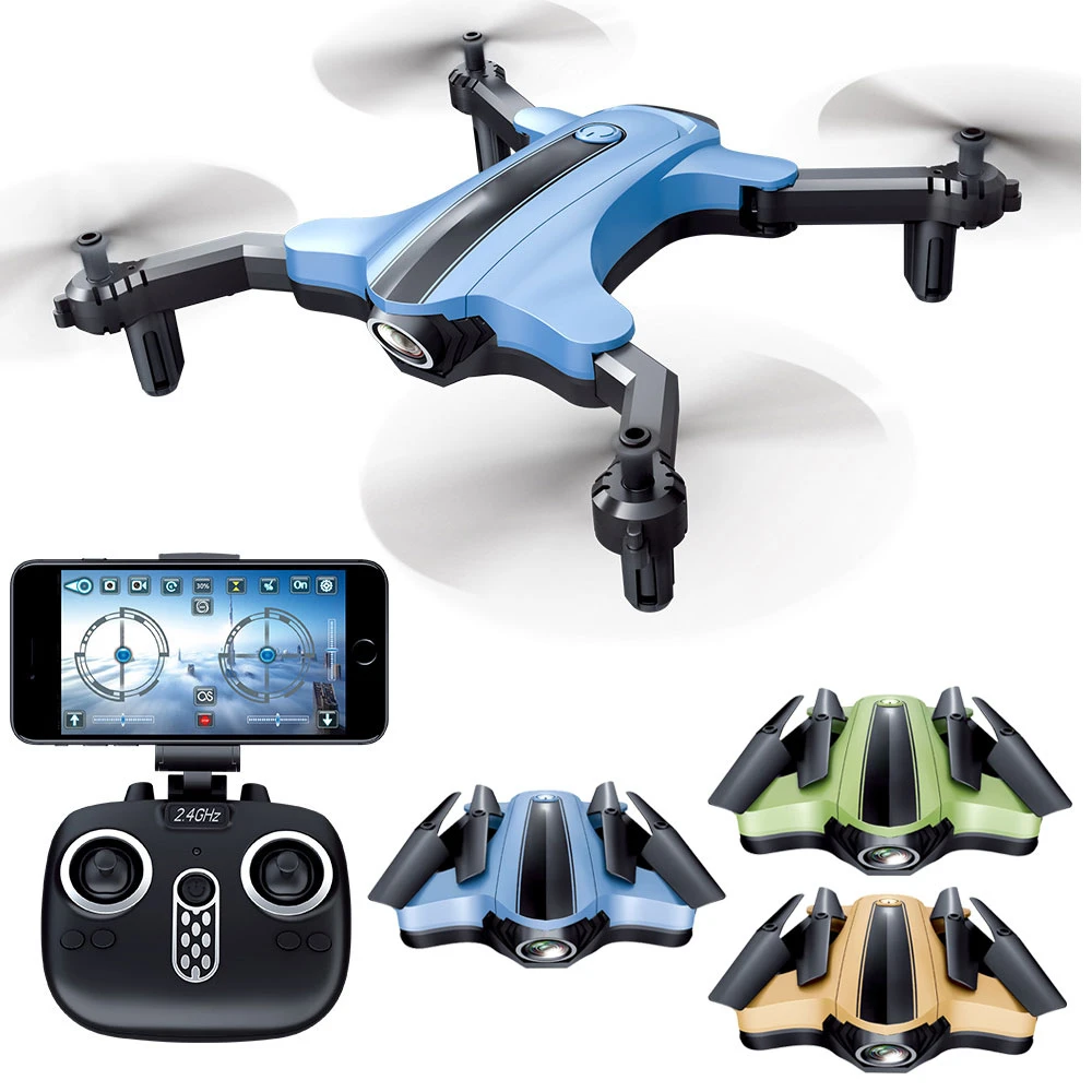 

Phoota 2.4GHz RC Dron Mini Foldable Selfie Drone with Wifi FPV 2MP/0.3MP Camera Altitude Hold Intelligent Quadcopter