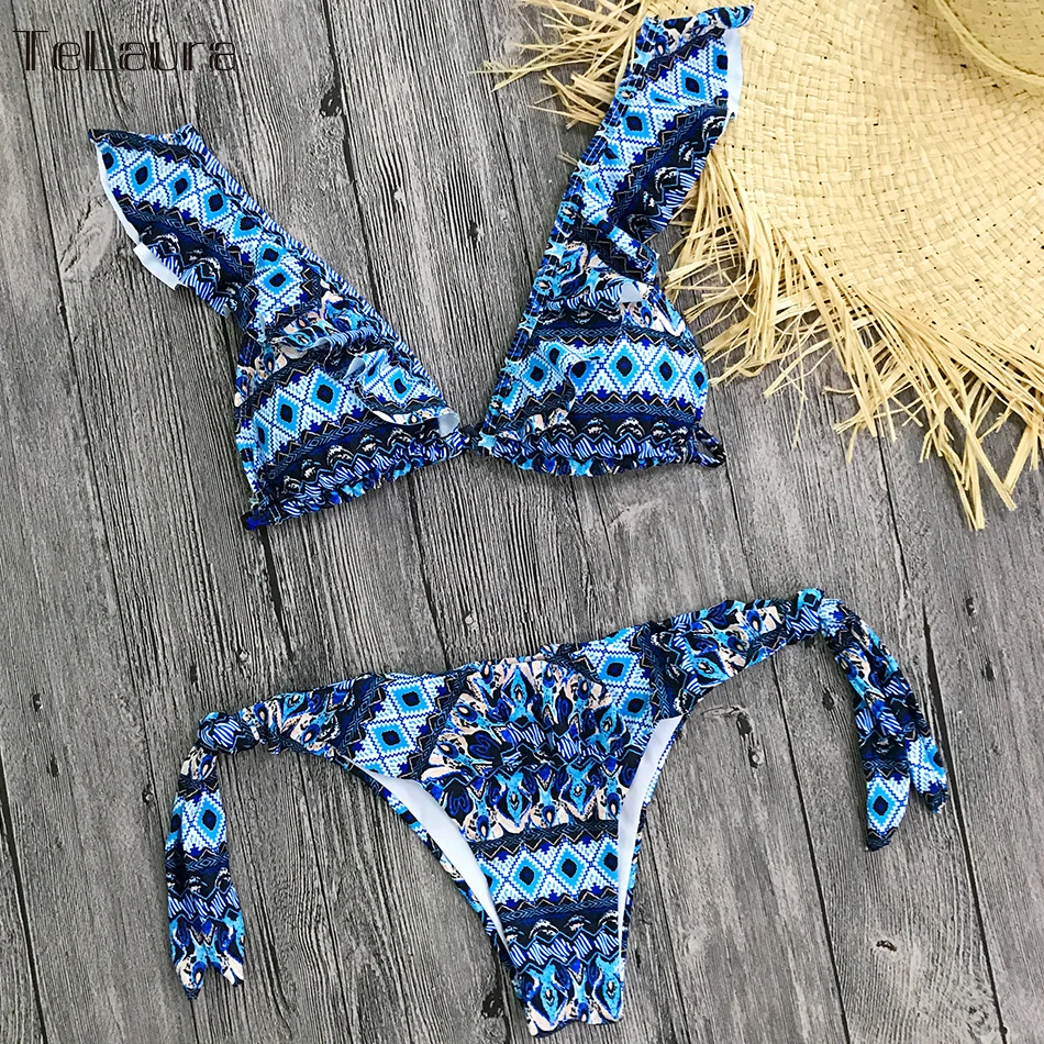 2018 New Sexy Bikini Swimwear Women Swimsuit Push Up Ruffle Bikinis Women Bathing Suit Biquini Brazilian Bikini Summer Beachwear