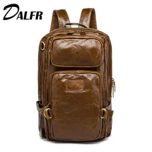 DALFR, мужские сумки для багажа из воловьей кожи, 18 дюймов, модные дорожные сумки из натуральной кожи, мужские рюкзаки, сумки на плечо, бренд