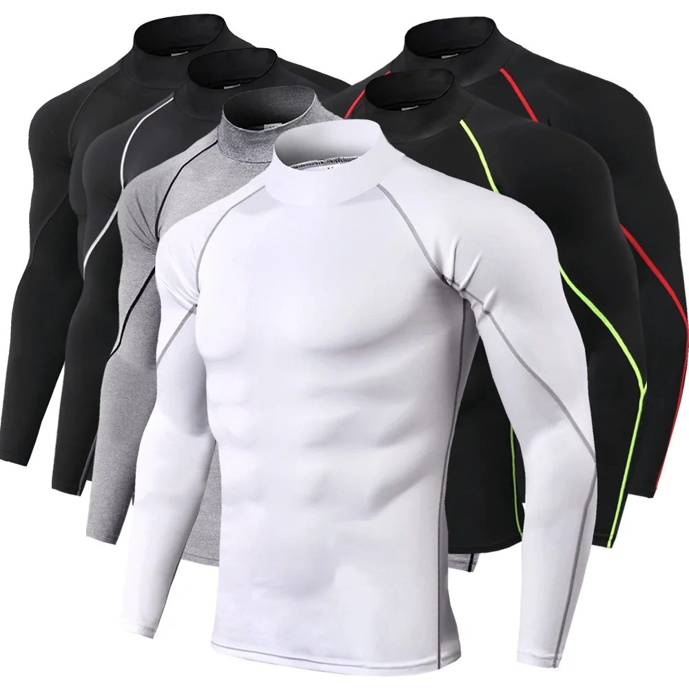 

New Quick Dry Running Shirt Men Bodybuilding Sport T-shirt Long Sleeve Compression Top Gym t Shirt Men Fitness Tight Rashgard
