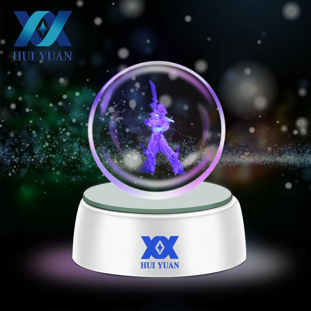 

HUI YUAN master Yi 3D Crystal Pokeball 5CM Diameter LED Lamp For Series Pikachu/Gengar Decoration Light Children's birthday gift