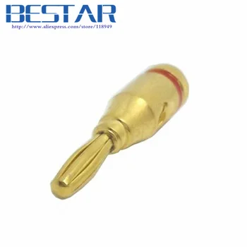 

5pcs/lot High Quality Gold Plated Speaker Pin Banana Plugs, Pin Crimp open screw Type