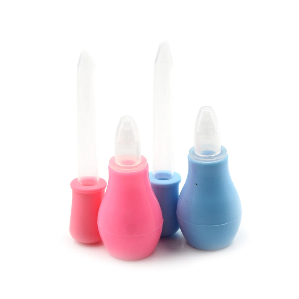 Silicone Newborn Baby Children Nose Aspirator Feeding Medicine Device Set Toddler Nose Cleaner Infant Snot Vacuum Sucker 2Pcs