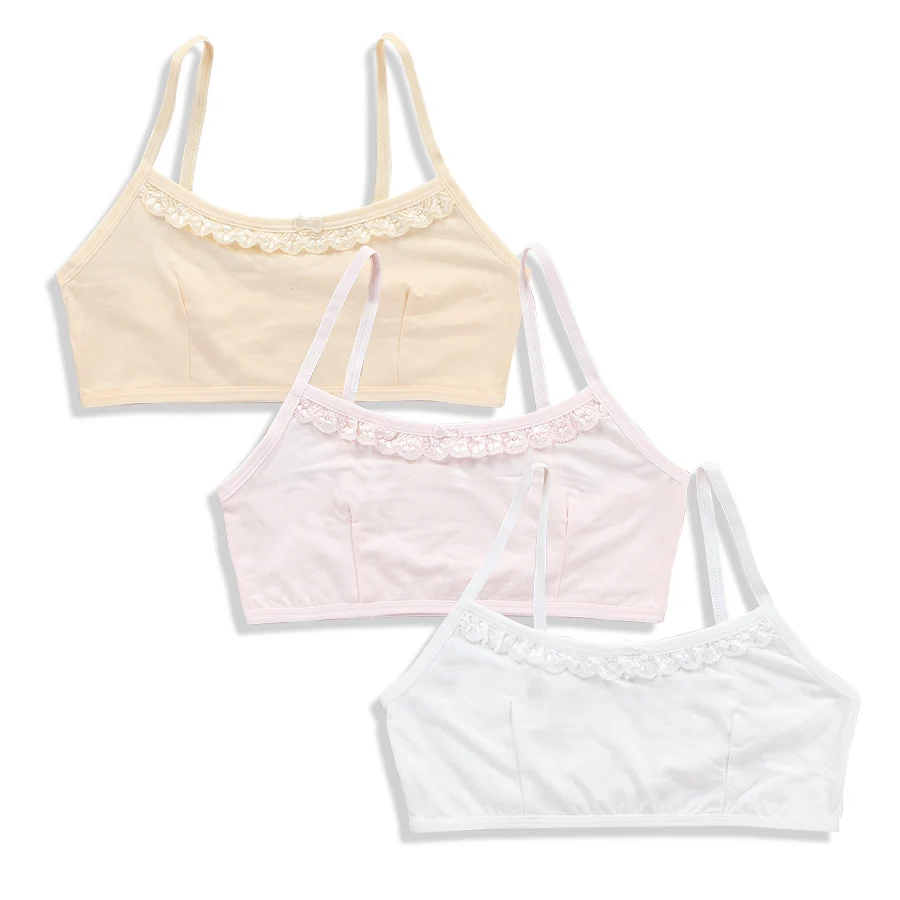 

Spandex Crop Training Bra Starter Bras for Girls White Kids 6-12Years Teens Teenage Young Adolescente summer Lace vest 1pieces
