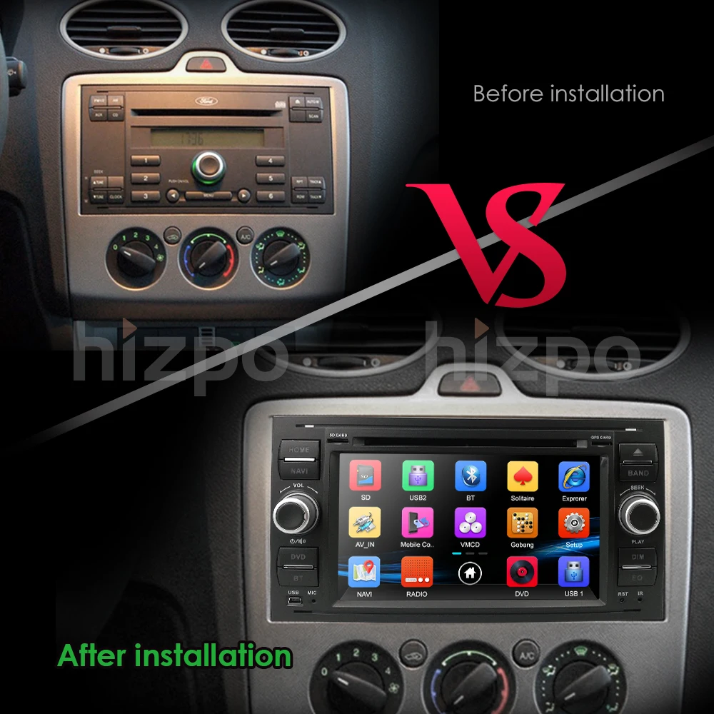 Discount 2din Car DVD Player Multimedia For Ford Fiesta Ford Focus 2 Mondeo 4 C-Max S-Max Fusion Transit Connect AutoRadio GPS Navigation 5