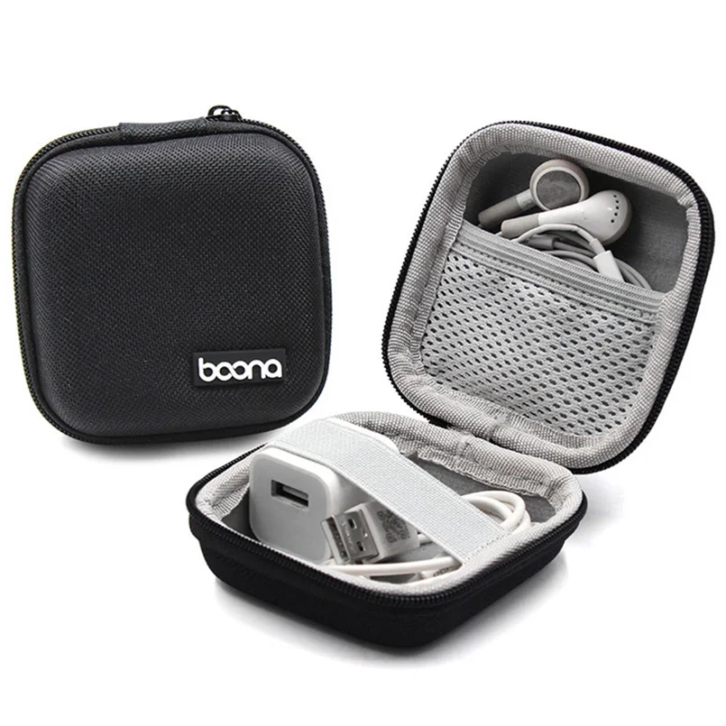 

Square Headphone Cable Storage Box Travel Electronic Accessories Storage Charger U Disk Key Protection Container 8cm Sundries