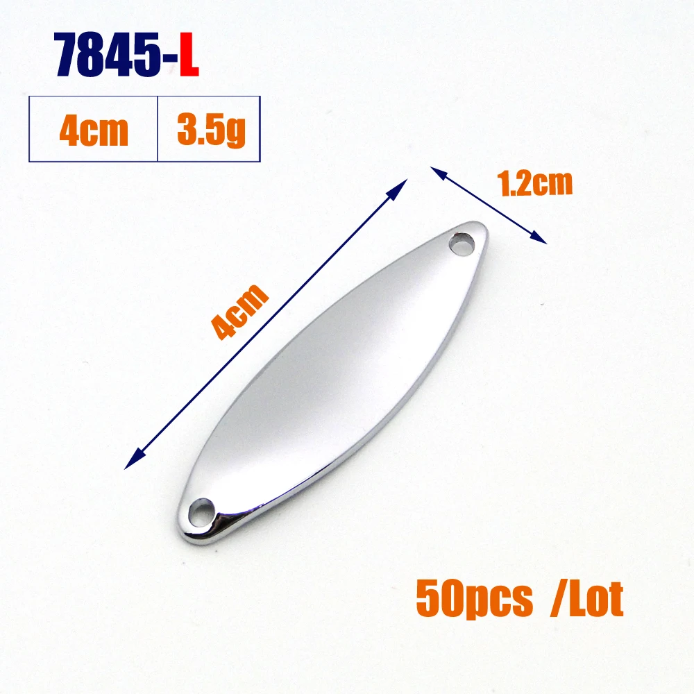 Tomic 50 шт. 1,6 г 2,7 г 3,5 г качество DIY Неокрашенная рыболовная приманка микро узкая пустая латунная металлическая ложка форель флаттер Спиннер приманка - Цвет: 3.5g--50pcs