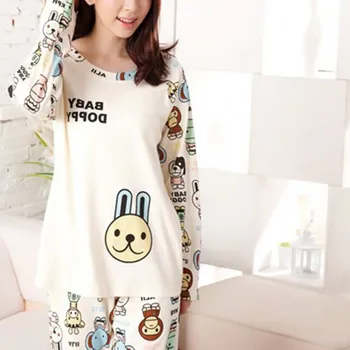 

Gumprun New Autumn Pajamas Women'S Long-Sleeved Trousers Autumn Home Service Cute Cartoon XXL Comfortable Pajamas For Women