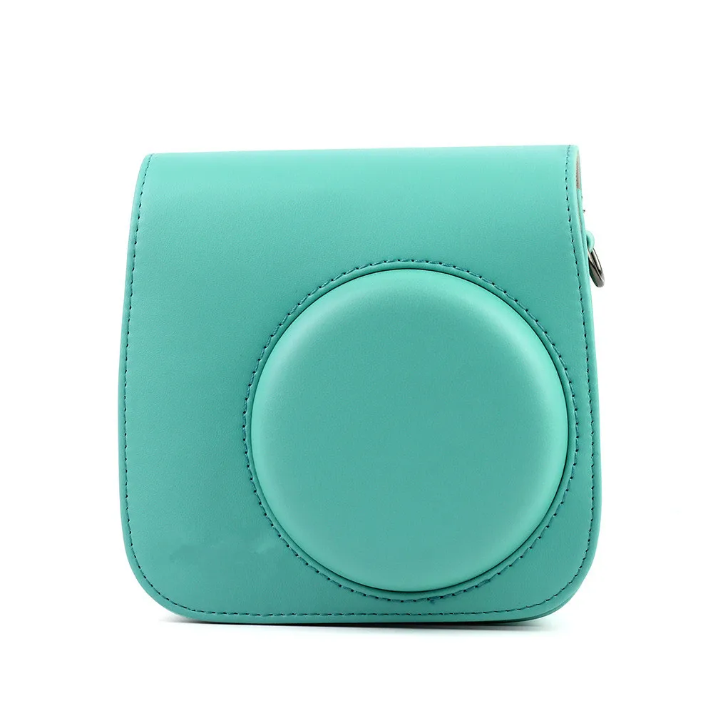 Mint Green Наплечная сумка для камеры, защитный чехол, цветные лесные узоры, кожаная сумка для камеры Fujifilm Instax Mini 8/MINI8+/9 - Цвет: Mint Green