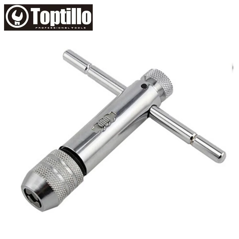 Toptillo M5 M12 T Handle Reversible Ratchet Wrench Tapping Threading