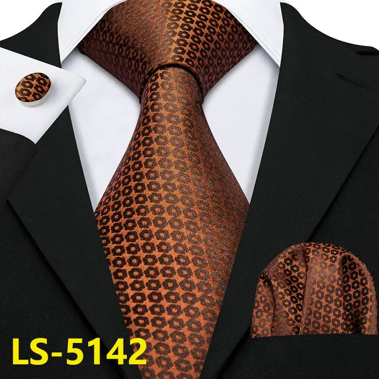 Мужской Роскошные шеи галстук для Для мужчин Бизнес красный полосатый шелковый галстук Барри. Ван моды дизайн галстуков дропшиппинг LS-5022 - Цвет: LS-5142