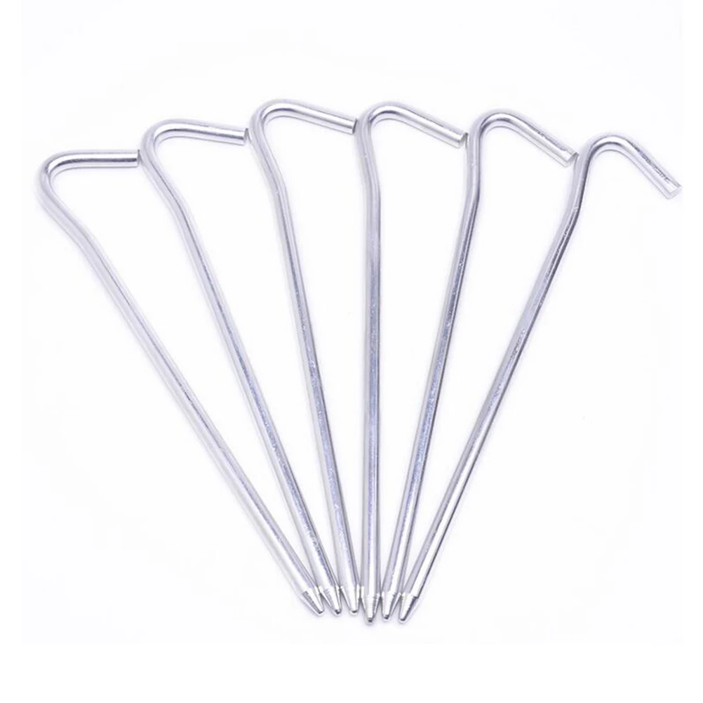 4PCS Aluminum Skidproof and Steady Metal Tent Pegs Stakes Hook Design