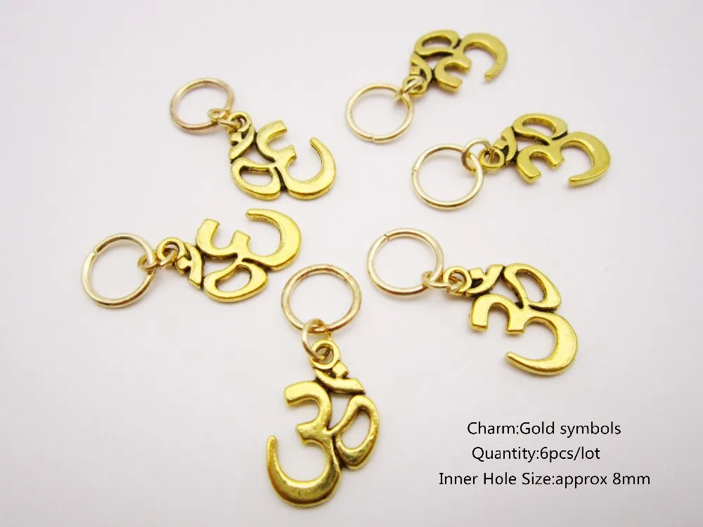 different Charms hair braid dread dreadlock beads clips rings for Hair Styling Accessories 6Pcs/pack approx 8mm inner hole,ring beads,hair braid accessories