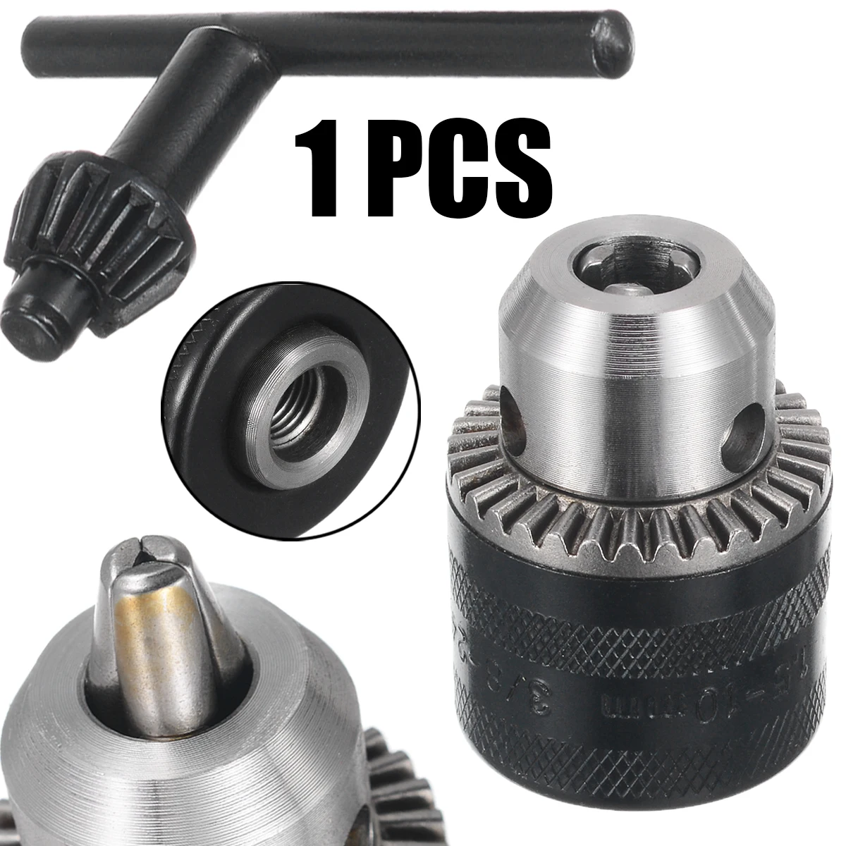 1pc Mini Drill Chuck Key 1.5-10mm M10 x 1.5 Thread Metal Keyed Drill Bit Chuck 100 Angle Grinder