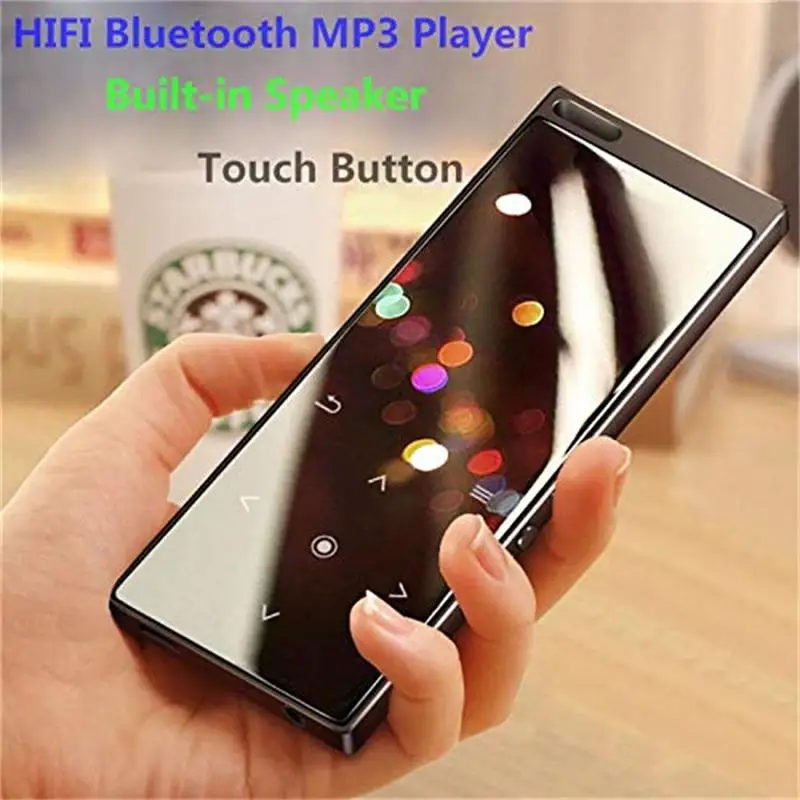 MP4 плеер с Bluetooth без потерь hi-fi звук MP4 музыкальные плееры сенсорная кнопка встроенный громкий динамик с FM+ Бесплатный шнурок в подарок