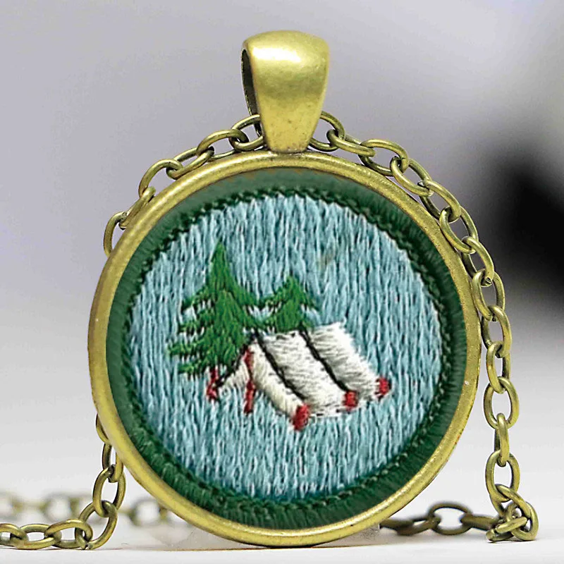 1pcslot Girl Scout Junior Retired Camping Merit Badge Girl Scout Jewelry Glass Photo Cabochon