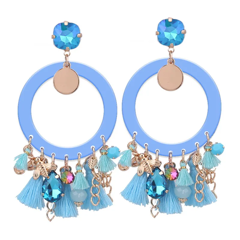 Earrings for Woman Lt blue Oorbellen bohemian pendients for woman