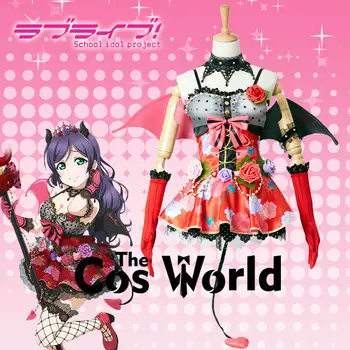 

Love Live Tojo Nozomi Bat Little Devil Demon Fancy Tee Dress Uniform Outfit Anime Cosplay Costumes