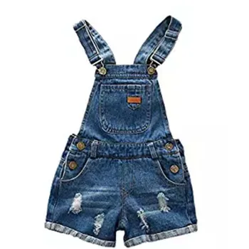 

JXYSY 2018 New Style Kids Denim Overalls Girls boys Jumpsuit Jeans Pants Fashion Classical Cowboy Trousers short