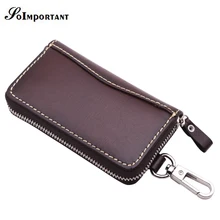 Новинка, винтажная ключница для ключей, натуральная кожа, мужские кошельки для ключей, мужские чехлы на молнии, чехол для ключей, сумки, держатель для ключей, органайзер, брелок