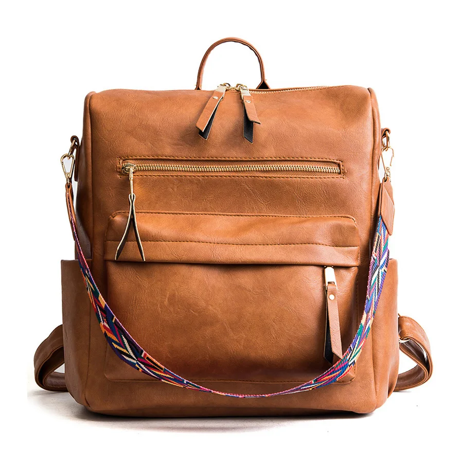 Ретро большой емкости рюкзак женский рюкзак из искусственной кожи Женская вещевой мешок для путешествий рюкзаки на плечо школьные сумки Mochila Back Pack