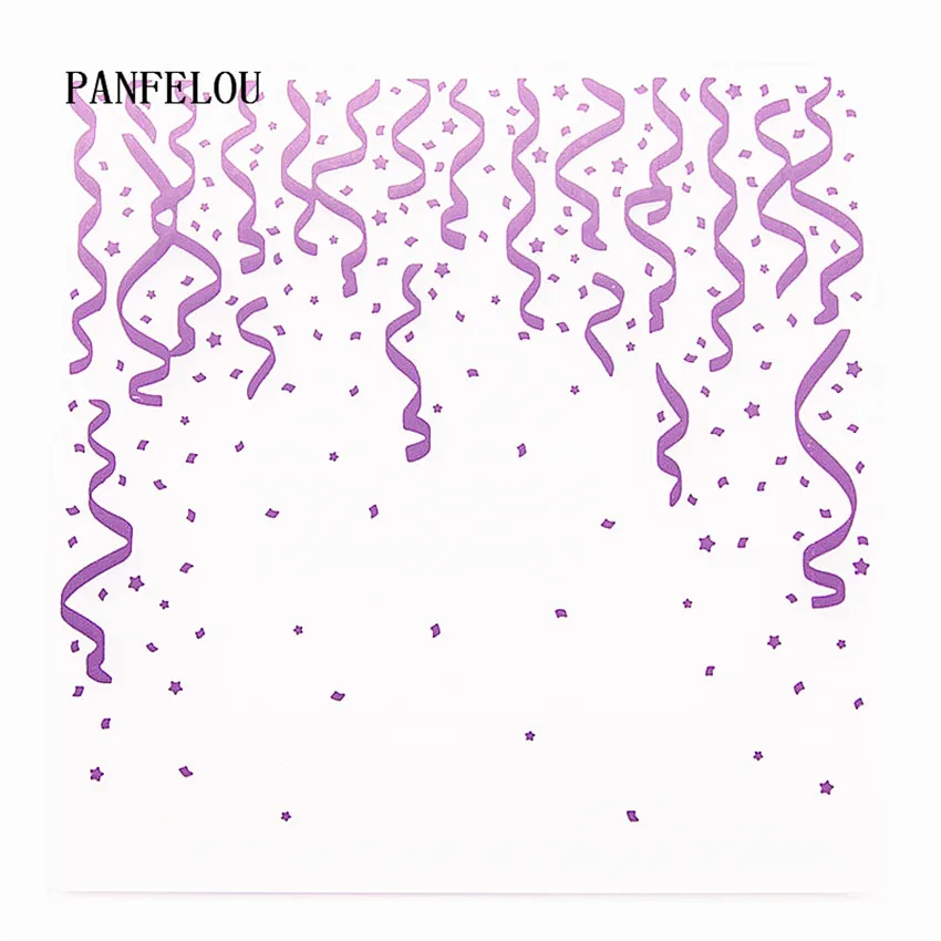 

PANFELOU Party streamers Embossing folders Plastic For Scrapbooking DIY Template Fondant Cake Photo Album Card Making