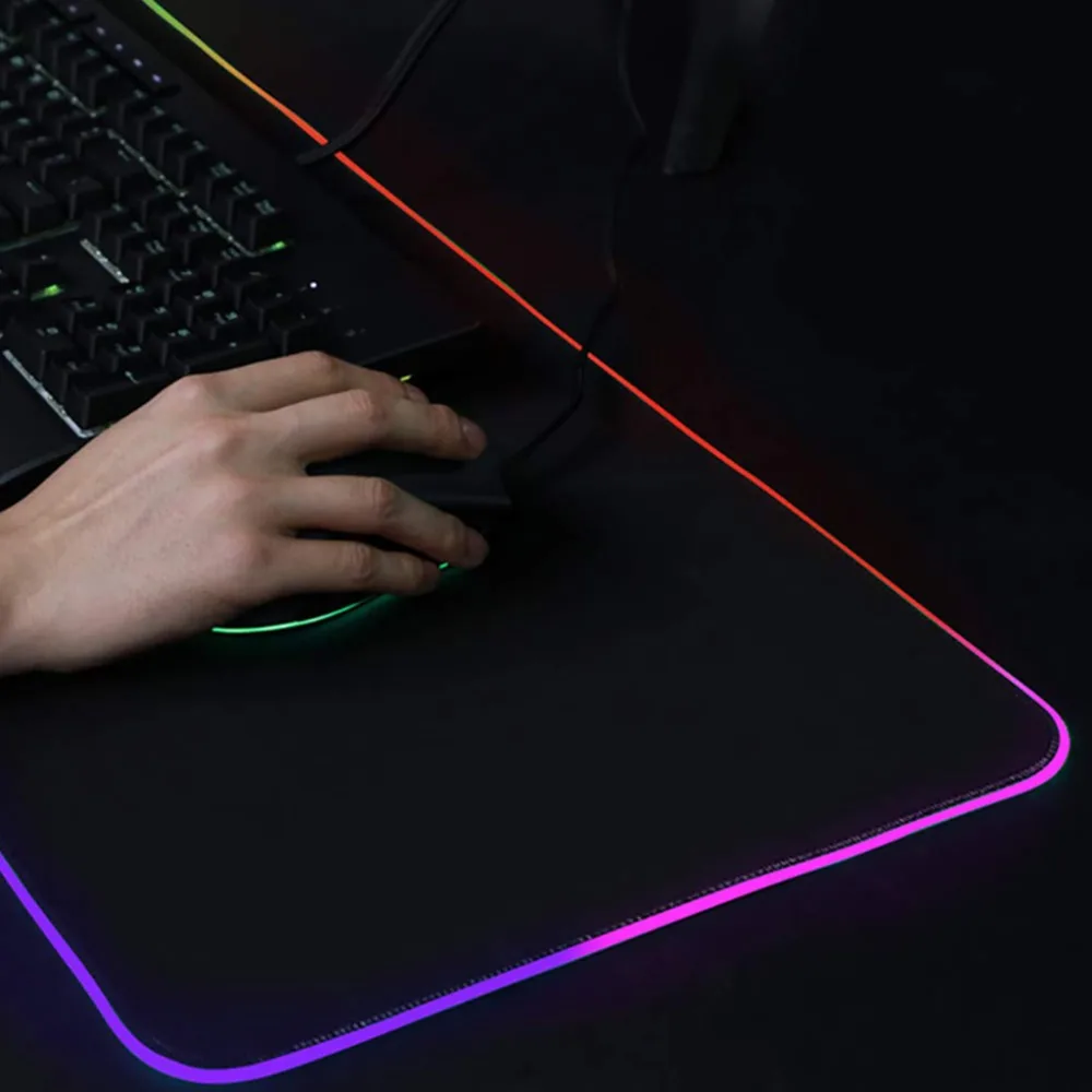 RGB 7 Красочный светящийся коврик для мыши, игровой светодиодный коврик для мыши с подсветкой для ПК, ноутбука, настольного компьютера, ноутбука, аксессуары