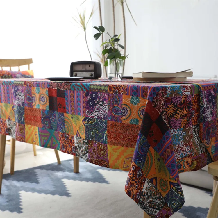 Ретро Этническая скатерть для дома/отеля/закусочной покрытие стола Mantel De Mesa многофункциональная льняная покрытая ткань