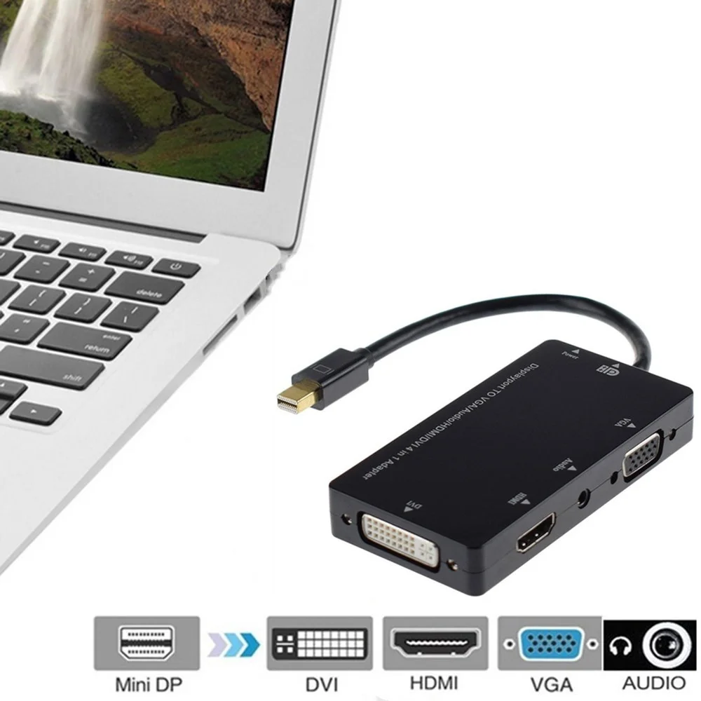 

Besiuni Mini Displayport DP To HDMI VGA DVI Audio Thunderbolt Compatible 1080P Adapter Cable for Apple Macbook Air Pro
