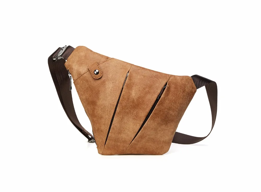 Anti-Theft Мужская нагрудная сумка из натуральной кожи многофункциональный слинг сумка сумки моды мужской сумка груди