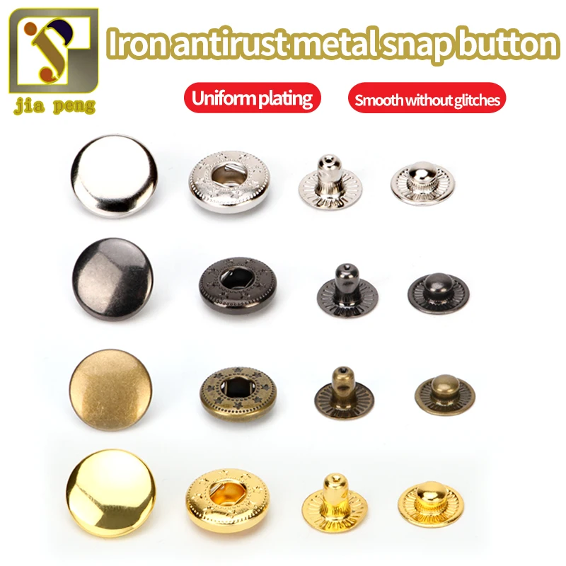 

30set/Pack Metal Press Studs Sewing Button Snap Fasteners Sewing Leather Craft Clothes Bags Superior Quality 10mm/12.5mm/15mm