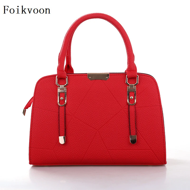 

Foikvoon Handbag Women Fashion PU Leather Luscious Woman Crossbody Bags Embossing Fashion Bags Women Handbag