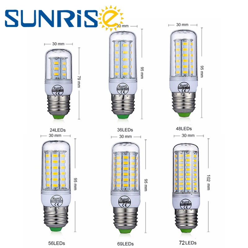 Светодиодный индикатор E27 светодиодный свечки 220 V светодиодный E14 кукурузы лампы 5730 24 36 48 56 69 72 светодиодный s энергосбе